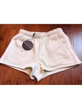 White Fox Mint and White Elastic Waistband Shorts